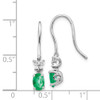 Lex & Lu 14k White Gold 1/8ct Diamond & Emerald Shepherd Hook Earrings - 4 - Lex & Lu