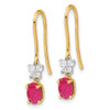 Lex & Lu 14k Two Tone Gold Diamond & Ruby Earrings - 2 - Lex & Lu