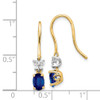 Lex & Lu 14k Two Tone Gold Diamond & Sapphire Earrings - 4 - Lex & Lu