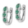 Lex & Lu 14k White Gold Diamond and Emerald Earrings LAL2127 - 2 - Lex & Lu