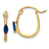 Lex & Lu 14k Yellow Gold 1/20ct Diamond & Sapphire Hinged Hoop Earrings - Lex & Lu