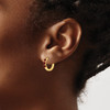 Lex & Lu 14k Yellow Gold w/Created Ruby Polished Hoop Earrings - 3 - Lex & Lu