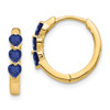 Lex & Lu 14k Yellow Gold w/Created Sapphire Polished Hoop Earrings - Lex & Lu