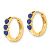 Lex & Lu 14k Yellow Gold w/Created Sapphire Polished Hoop Earrings - 2 - Lex & Lu