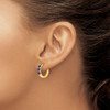 Lex & Lu 14k Yellow Gold w/Created Sapphire Polished Hoop Earrings - 3 - Lex & Lu
