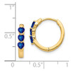 Lex & Lu 14k Yellow Gold w/Created Sapphire Polished Hoop Earrings - 4 - Lex & Lu
