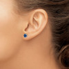 Lex & Lu 14k White Gold Diamond & Sapphire Post Earrings LAL2149 - 3 - Lex & Lu