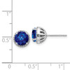 Lex & Lu 14k White Gold Diamond & Sapphire Post Earrings LAL2149 - 4 - Lex & Lu