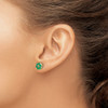 Lex & Lu 14k Yellow Gold w/Rhodium Emerald & Diamond Post Earrings - 3 - Lex & Lu