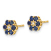 Lex & Lu 14k Yellow Gold w/Rhodium Sapphire & Diamond Post Earrings - 2 - Lex & Lu