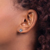 Lex & Lu 14k White Gold Blue Sapphire & Diamond Post Earrings - 3 - Lex & Lu