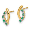 Lex & Lu 14k Yellow Gold w/Diamond & Emerald Post Earrings LAL2170 - 2 - Lex & Lu