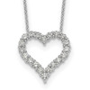 Lex & Lu 14k White Gold Heart Pendant w/Chain Necklace LAL2574 - Lex & Lu