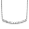 Lex & Lu 14k White Gold Diamond Curved Bar Necklace LAL2657 - Lex & Lu