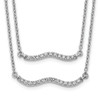 Lex & Lu 14k White Gold Diamond Double Strand Necklace LAL2683 - Lex & Lu