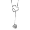 Lex & Lu 14k White Gold Diamond Heart w/dangle Necklace - Lex & Lu