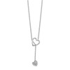 Lex & Lu 14k White Gold Diamond Heart w/dangle Necklace - 2 - Lex & Lu