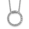 Lex & Lu 14k White Gold Diamond Circle Necklace LAL2730 - Lex & Lu