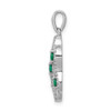 Lex & Lu 14k White Gold Diamond & Emerald Fancy Pendant LAL2826 - 2 - Lex & Lu