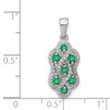 Lex & Lu 14k White Gold Diamond & Emerald Fancy Pendant LAL2826 - 4 - Lex & Lu