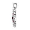 Lex & Lu 14k White Gold Diamond & Ruby Fancy Pendant LAL2827 - 2 - Lex & Lu