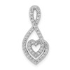 Lex & Lu 14k White Gold Diamond Fancy Heart Chain Slide LAL2978 - Lex & Lu