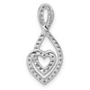 Lex & Lu 14k White Gold Diamond Fancy Heart Chain Slide LAL2978 - 3 - Lex & Lu