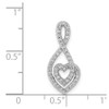 Lex & Lu 14k White Gold Diamond Fancy Heart Chain Slide LAL2978 - 4 - Lex & Lu