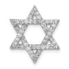 Lex & Lu 14k White Gold Diamond Star of David Chain Slide LAL2993 - Lex & Lu