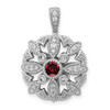 Lex & Lu 14k White Gold Diamond & Garnet Fancy Pendant LAL3000 - Lex & Lu