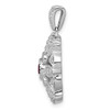 Lex & Lu 14k White Gold Diamond & Garnet Fancy Pendant LAL3000 - 2 - Lex & Lu