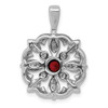 Lex & Lu 14k White Gold Diamond & Garnet Fancy Pendant LAL3000 - 3 - Lex & Lu