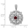 Lex & Lu 14k White Gold Diamond & Garnet Fancy Pendant LAL3000 - 4 - Lex & Lu