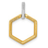 Lex & Lu 14k Two Tone Gold Diamond Fancy Hexagon Pendant LAL3040 - 3 - Lex & Lu
