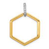 Lex & Lu 14k Two Tone Gold Diamond Fancy Hexagon Pendant LAL3041 - Lex & Lu