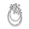 Lex & Lu 14k White Gold Diamond & Sapphire Flower Chain Slide LAL3068 - 4 - Lex & Lu