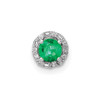 Lex & Lu 14k White Gold Diamond & Emerald Pendant LAL3125 - Lex & Lu