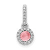 Lex & Lu 14k White Gold Diamond & Pink Tourmaline Pendant LAL3173 - Lex & Lu