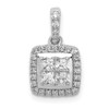 Lex & Lu 14k White Gold Diamond Cluster Pendant LAL3366 - Lex & Lu