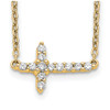 Lex & Lu 14k Yellow Gold Diamond Cross 18'' Necklace LAL3423 - Lex & Lu