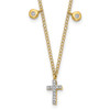 Lex & Lu 14k Yellow Gold Diamond Cross Necklace - Lex & Lu