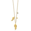 Lex & Lu 14k Yellow Gold Diamond W/Feathers Necklace LAL3434 - 2 - Lex & Lu