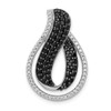 Lex & Lu 14k White Gold Black & White Diamond Twist Loop Slide - Lex & Lu