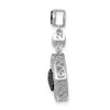 Lex & Lu 14k White Gold White & Blue Diamond Dangle Pendant - 2 - Lex & Lu