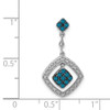 Lex & Lu 14k White Gold White & Blue Diamond Dangle Pendant - 4 - Lex & Lu