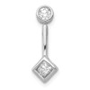 Lex & Lu 14k White Gold Diamond Slide Pendant LAL3570 - Lex & Lu