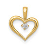 Lex & Lu 14k Yellow Gold AA Diamond Heart Pendant LAL3584 - Lex & Lu