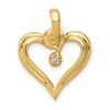 Lex & Lu 14k Yellow Gold AA Diamond Heart Pendant LAL3598 - Lex & Lu