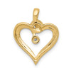 Lex & Lu 14k Yellow Gold AA Diamond Heart Pendant LAL3598 - 3 - Lex & Lu