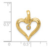 Lex & Lu 14k Yellow Gold AA Diamond Heart Pendant LAL3598 - 4 - Lex & Lu